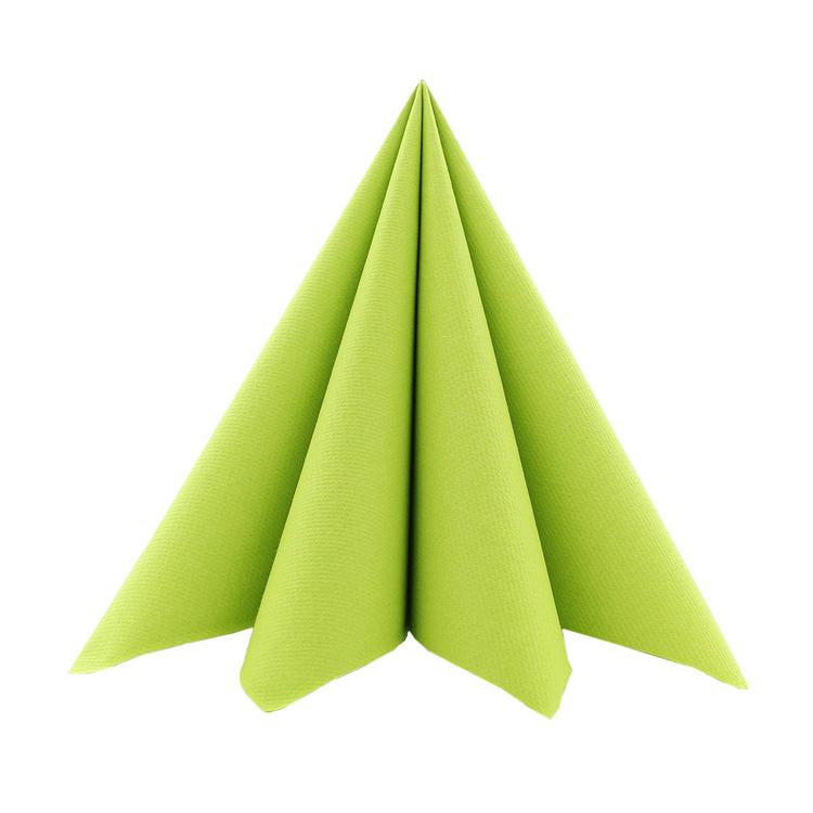 Mank Servietten kiwigrün – 40 × 40 cm, Airlaid, 1/4-Falz – 50 Stück