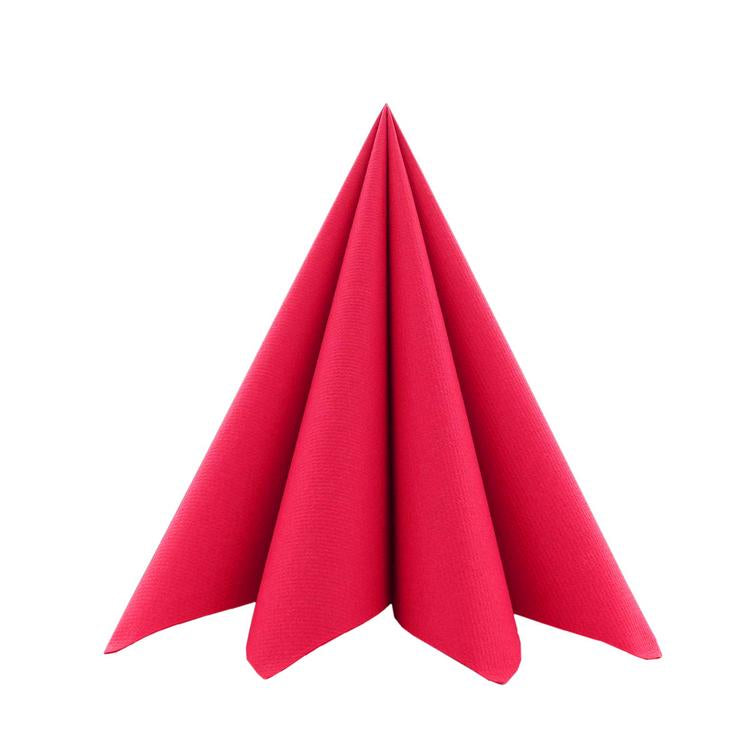 Mank Servietten Basic Rot – 40 × 40 cm, Airlaid, 1/4-Falz – 50 Stück