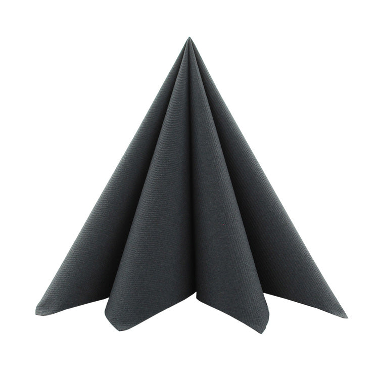 Mank Servietten schwarz – 40 × 40 cm, Airlaid, 1/4-Falz – 50 Stück