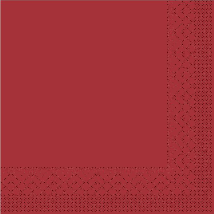 Mank Servietten BASIC Bordeaux – 40 × 40 cm, 3-lagig, 1/4-Falz – 100 Stück