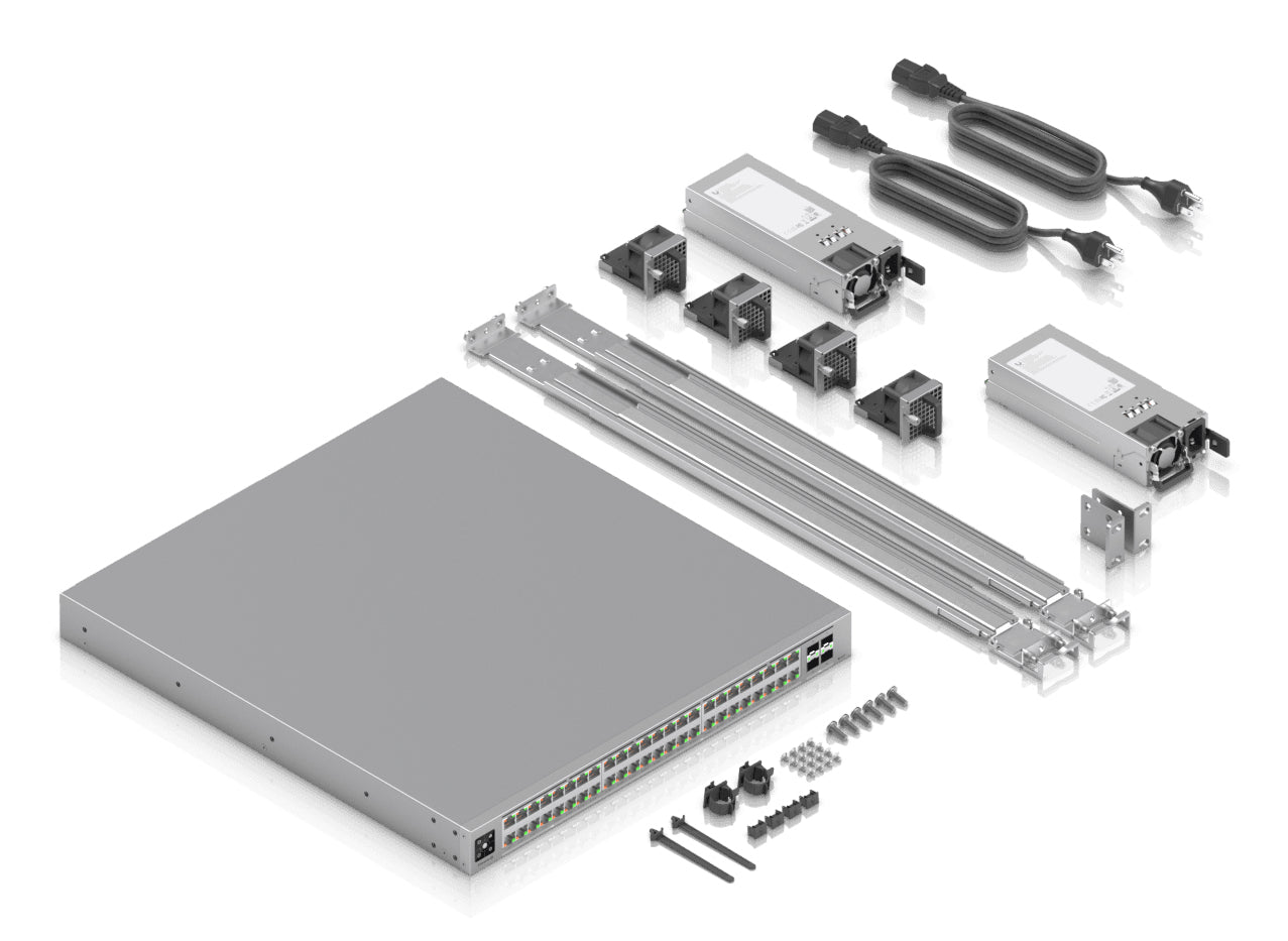 Ubiquiti ECS-48-PoE – Verwalteter L2/L3 Switch – 16× 2,5G + 32× 10G, 4× SFP28, PoE-Budget 2150 W, 19"