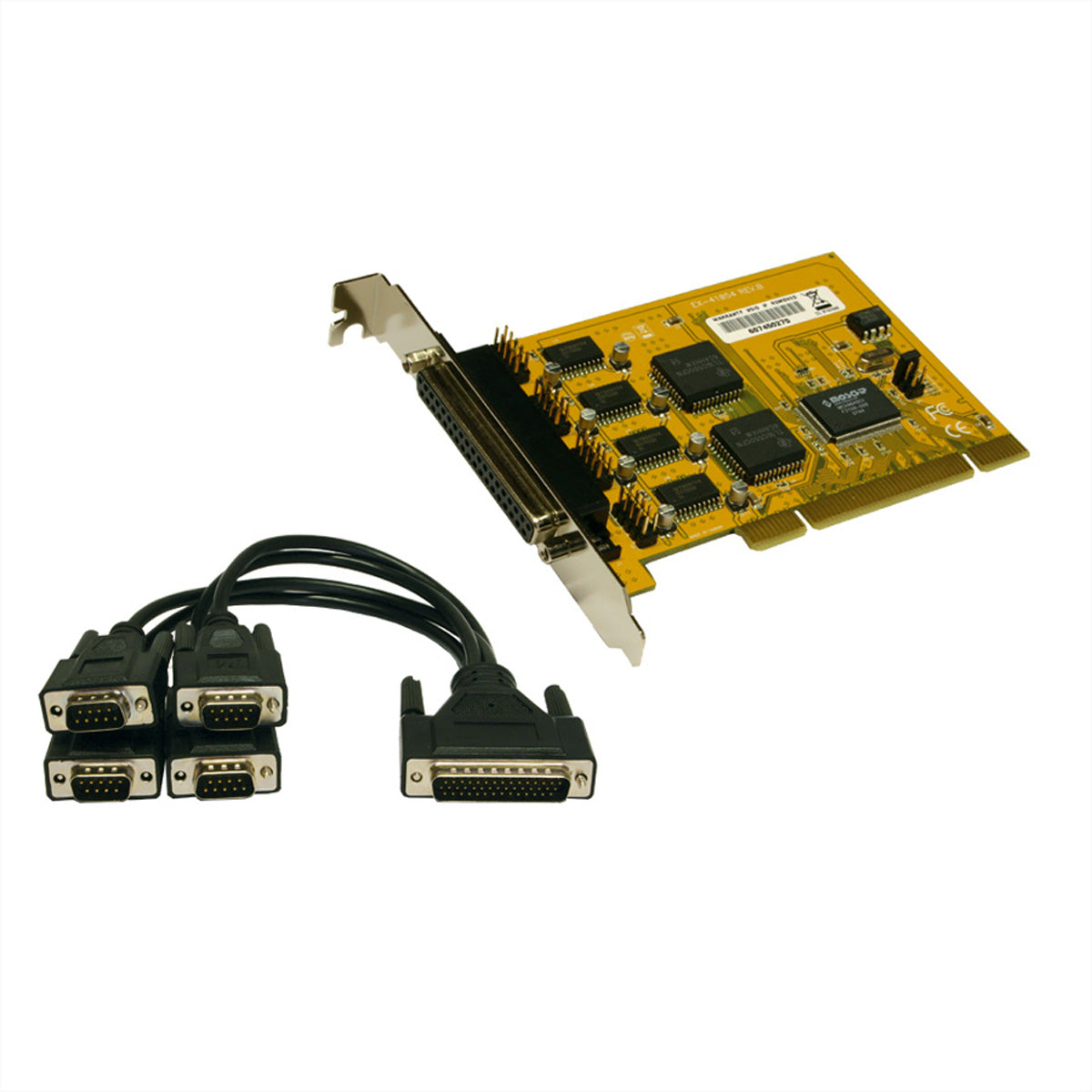 EXSYS EX-41054 Serielle Adapterkarte PCI zu 4× RS-232 – 4× 9-pol. D-Sub (via Kabel), 50–115,2 Kbaud