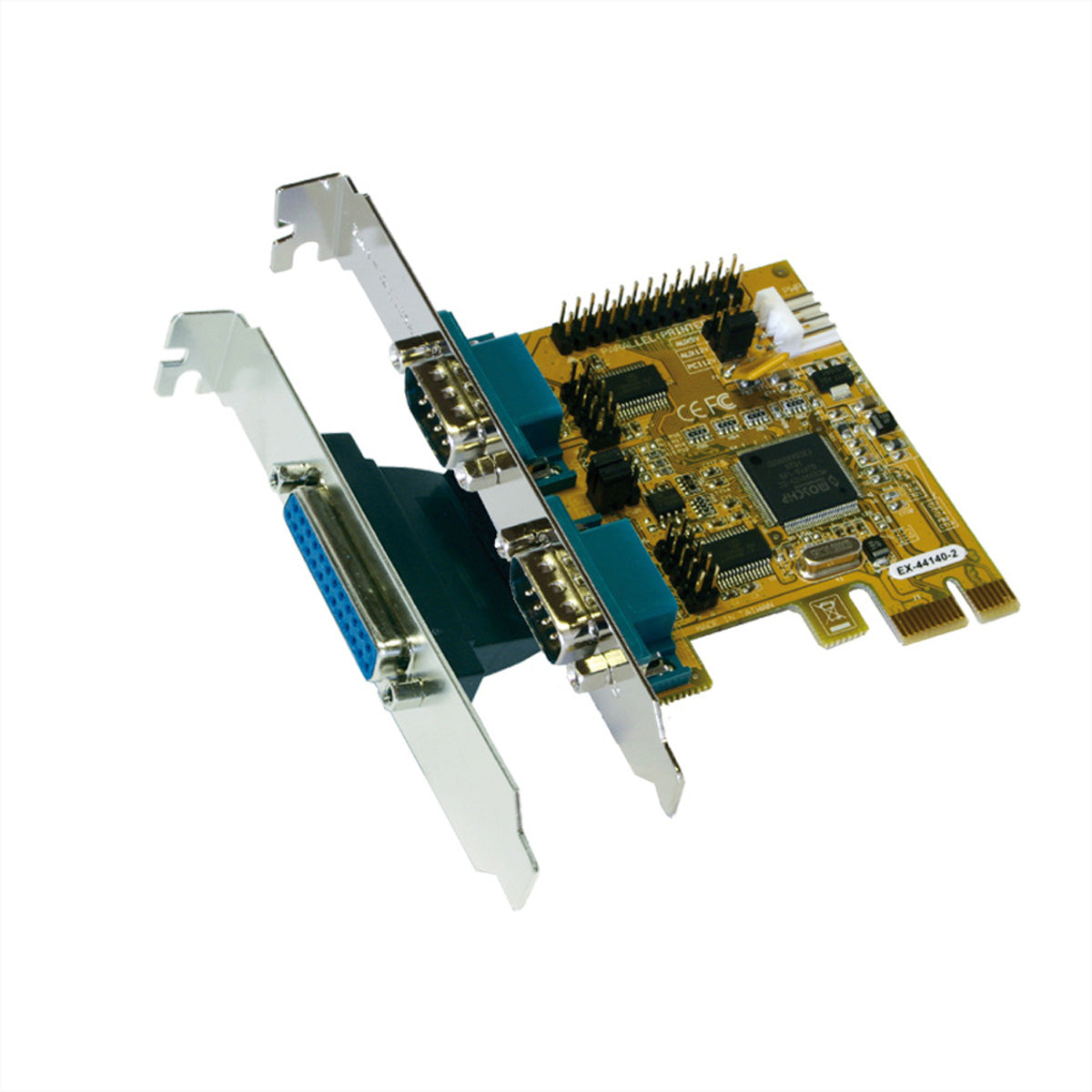 EXSYS EX-44140-2 PCIe Schnittstellenkarte – 2× RS-232, 1× Parallel (EPP/ECP), PCIe x1, für Windows 98SE–Vista