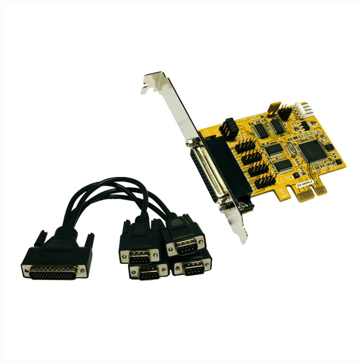EXSYS EX-44044-2 PCIe RS-232-Karte – 4× RS-232 (9-Pin D-SUB), 50–115.2 KBaud, für Windows (Treiber)