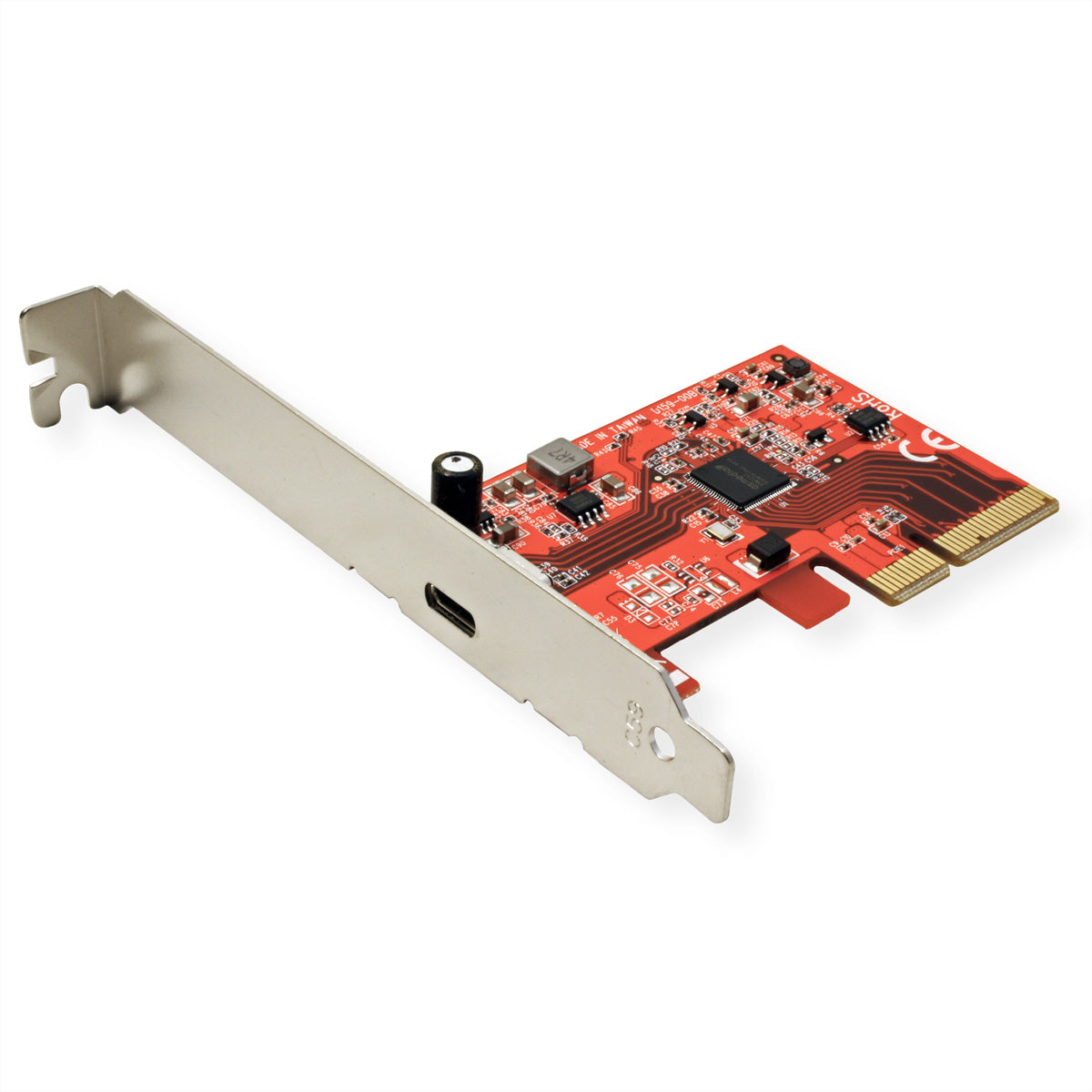 ROLINE PCIe USB-C Karte – 2× USB 3.2 Gen 2x2 (20 Gbit/s) – PCIe 3.0 x4, Low-Profile – für Windows 10/Mac OS X