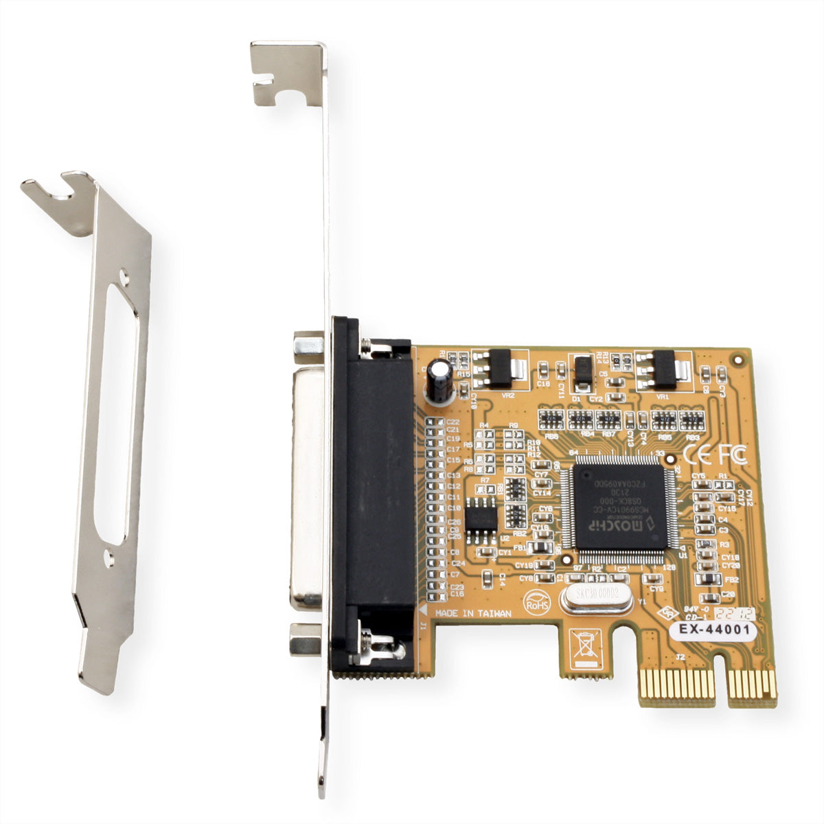 EXSYS EX-44001 PCIe Parallelkarte – PCIe x1, 1× 25-pol D-Sub, EPP/ECP/SPP, Low-Profile – für Windows & Linux