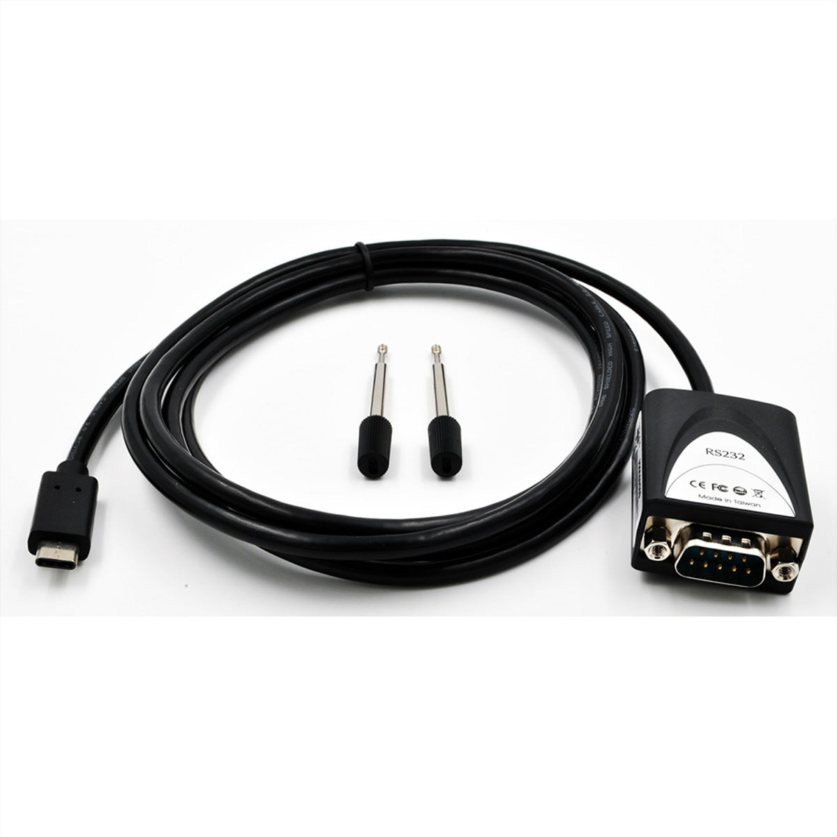 EXSYS EX-2311-2 USB-C zu RS-232 Kabel – 1,8 m, USB 2.0, FTDI, RX/TX LED – für PC/Workstation/Server