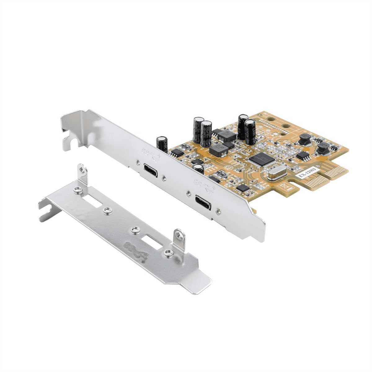 EXSYS EX-12003 PCIe USB-C Karte – 2× USB-C, USB 3.2 Gen 2 (10 Gbit/s), PCIe 3.0 – für Windows/Linux