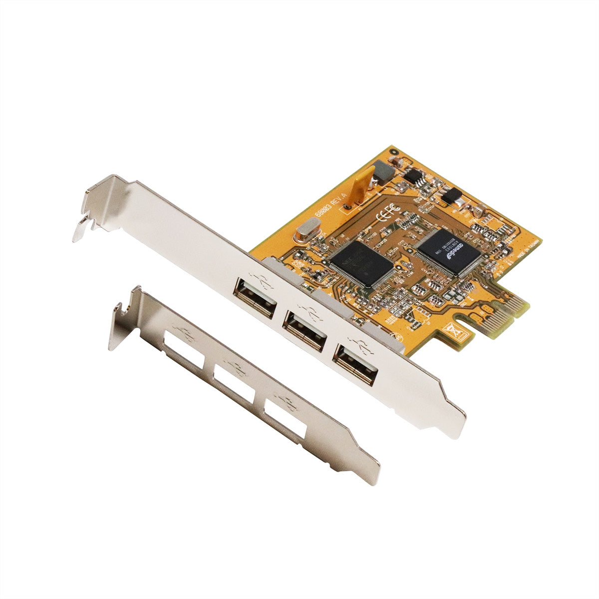 EXSYS EX-11053 PCIe USB 2.0 Karte – 3× USB-A extern, PCIe 1.1, NEC D720102GC, Low Profile, für Windows/Mac OS