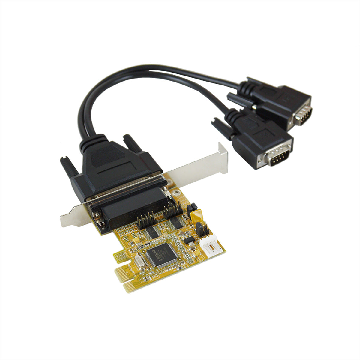 EXSYS EX-44342 PCIe 2× RS-232 Karte – 300–921.6 kBaud, Low-Profile, Pin-9 +5/+12 V, für Windows/Mac/Linux