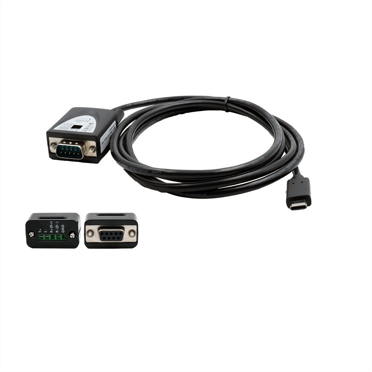EXSYS EX-2346 USB-Seriell Kabel USB-C zu RS-422/485 – FTDI-Chip, 1,8 m, USB 2.0, Schwarz