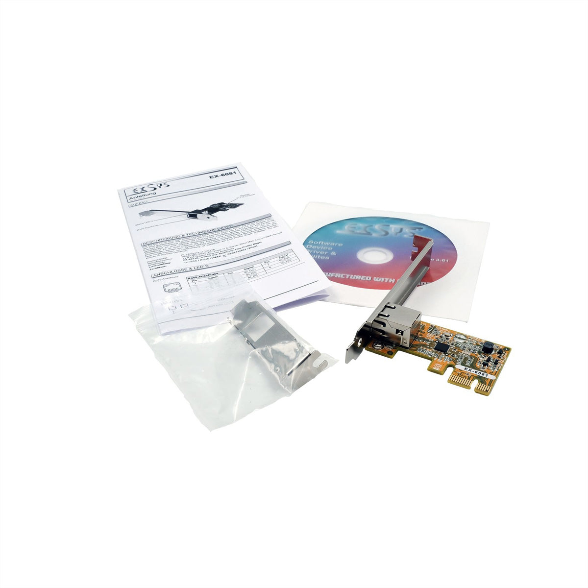 EXSYS EX-6081 2,5G-Karte – PCIe x1, 1× RJ-45