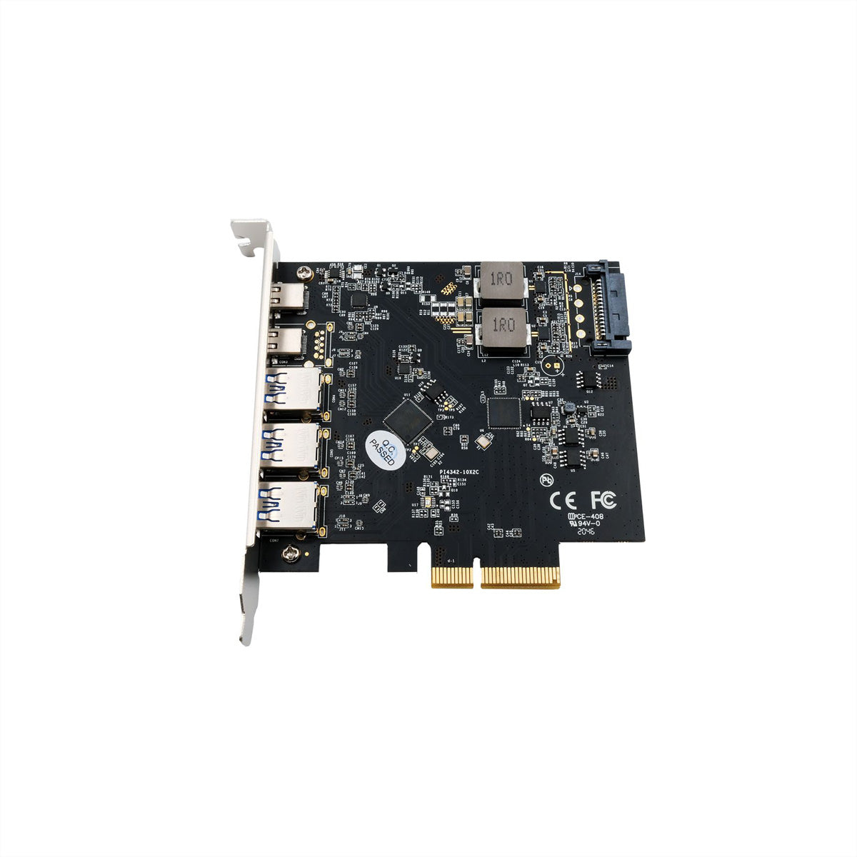 EXSYS EX-12006 PCIe USB-Karte – 5× USB 3.2 Gen2 extern (3× USB-A, 2× USB-C), 15 W pro C – für Windows XP–10