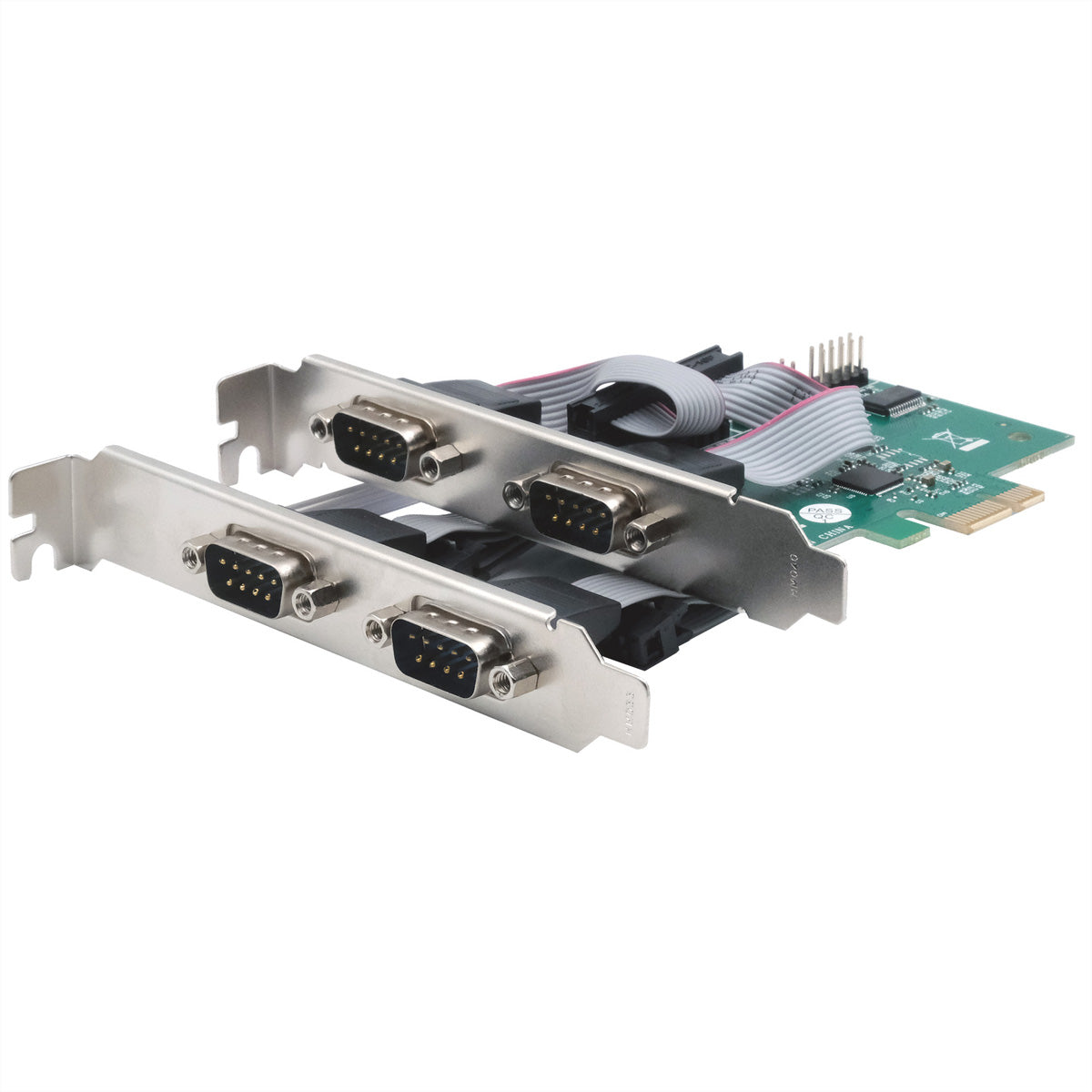 EXSYS EX-46014 – PCIe Seriell RS-232 Karte – 4×9-Pin D-SUB
