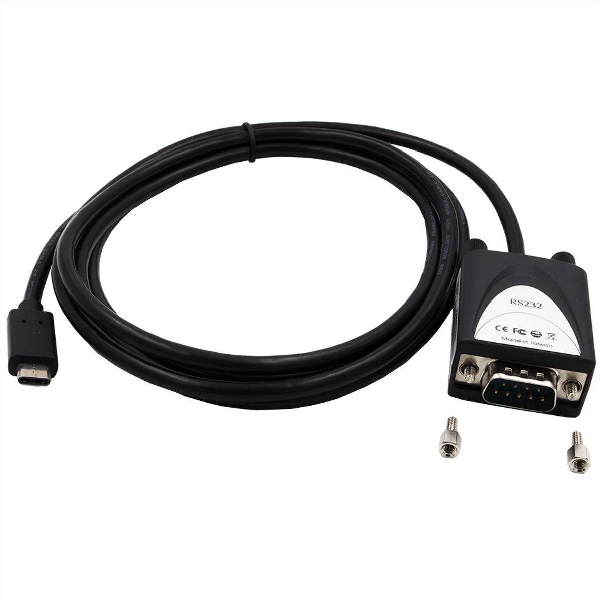 EXSYS EX-2311-2IS USB-Seriell-Konverter USB-C zu RS-232 – 15 kV Überspannungsschutz, FTDI Chipsatz, 1,8 m