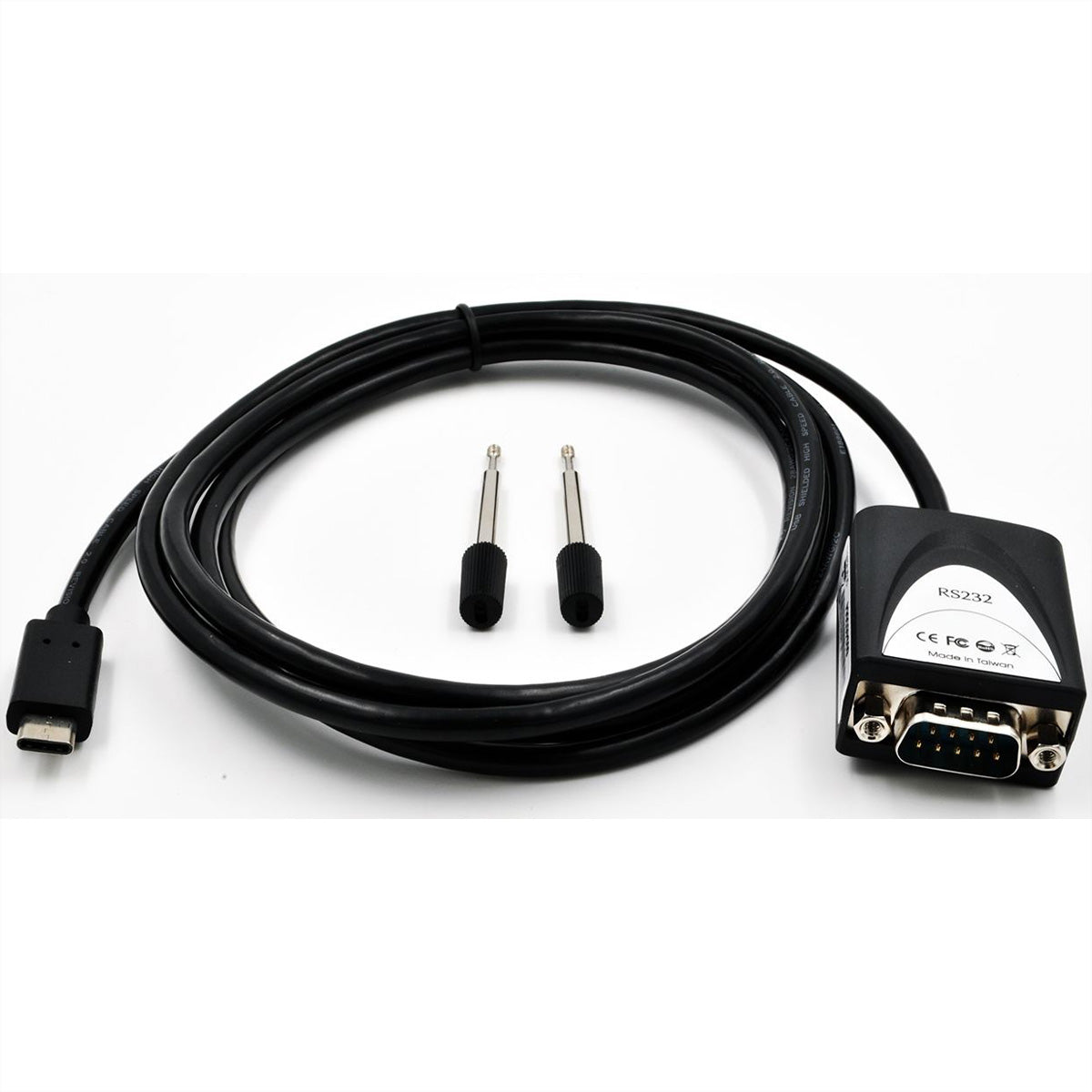 EXSYS EX-2311-2IS USB-Seriell-Konverter USB-C zu RS-232 – 15 kV Überspannungsschutz, FTDI Chipsatz, 1,8 m