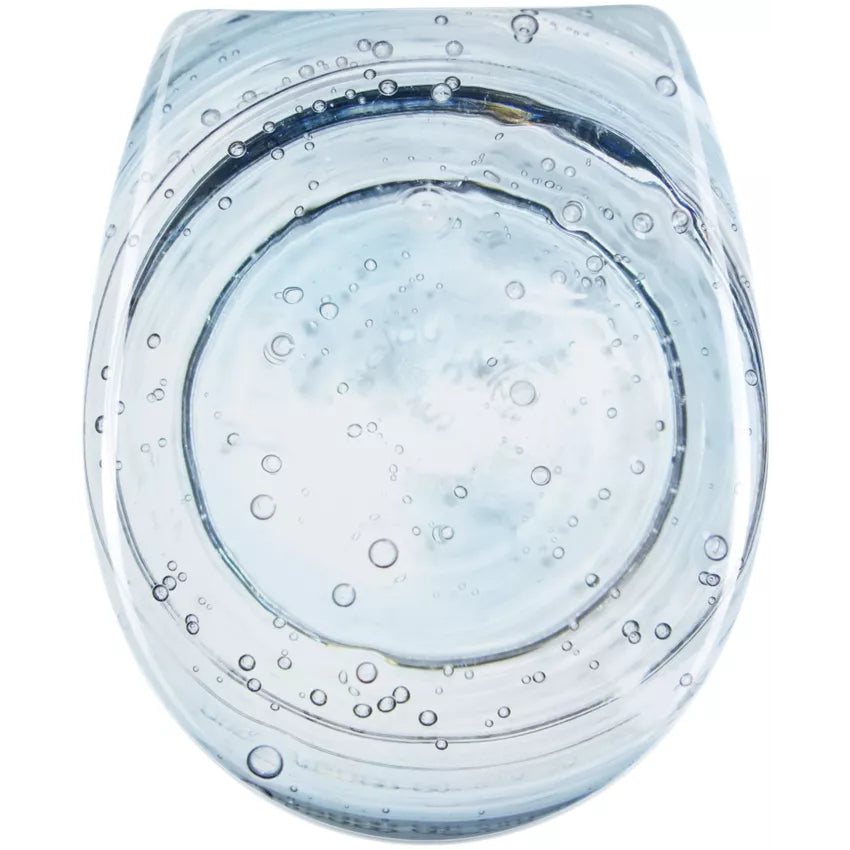 Diaqua Laval – WC-Sitz – Duroplast, Hellblau, Verlängert, mit Deckel, 38 × 44,5 cm