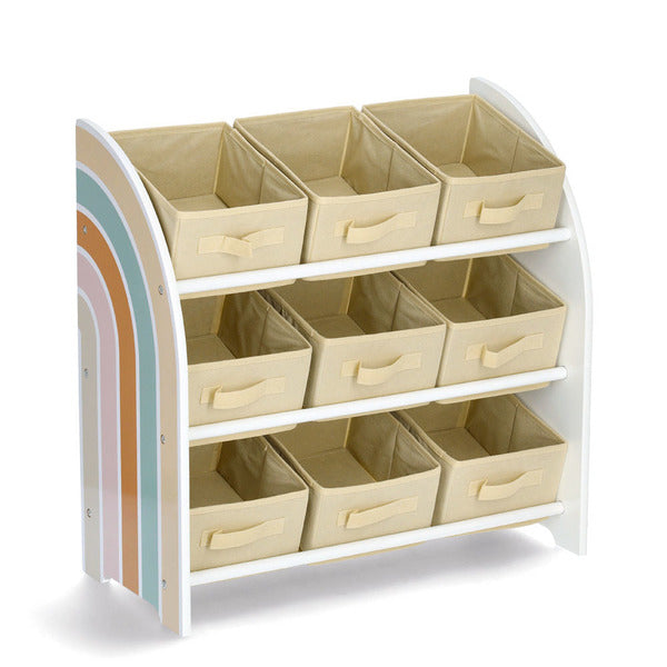 Zeller Present Kinderegal Rainbow Aufbewahrungsbox 9 Fächer – MDF – mehrfarbig – 300 × 640 × 650 mm