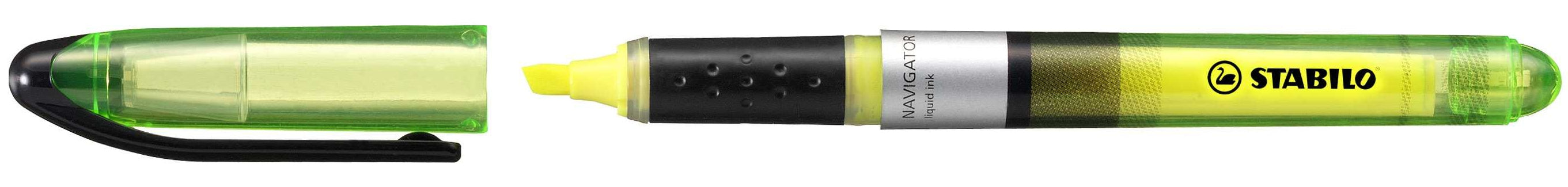 STABILO Navigator Textmarker – 10er Set, Farben: Gelb, Keilspitze 2–5 mm