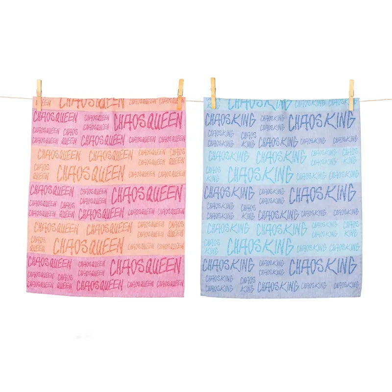 pad Geschirrtuch Chaos – 50 × 70 cm, Blau, Baumwolle, 2er-Set, OEKO-TEX