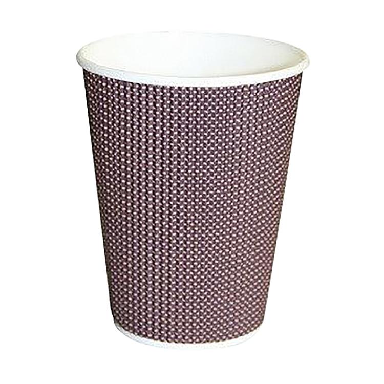 Trinkbecher Ripple-Wall, Karton für Heissgetränke – 3 dl, Braun – 500 Stk.
