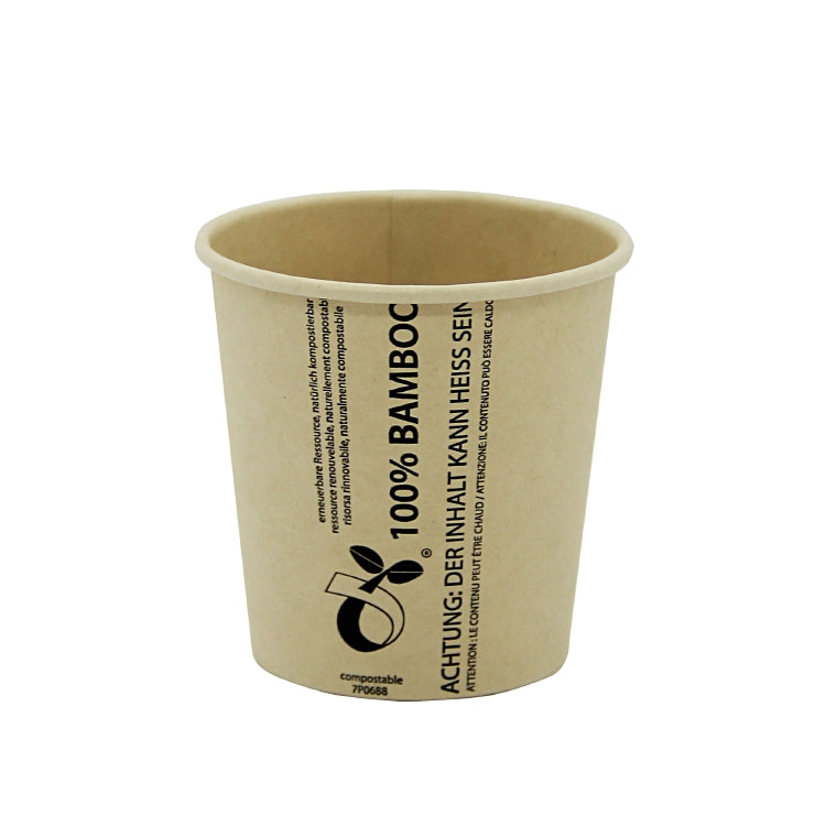 Becher Bambus, BioPBS-beschichtet – 1 dl, braun – 50 Stk.