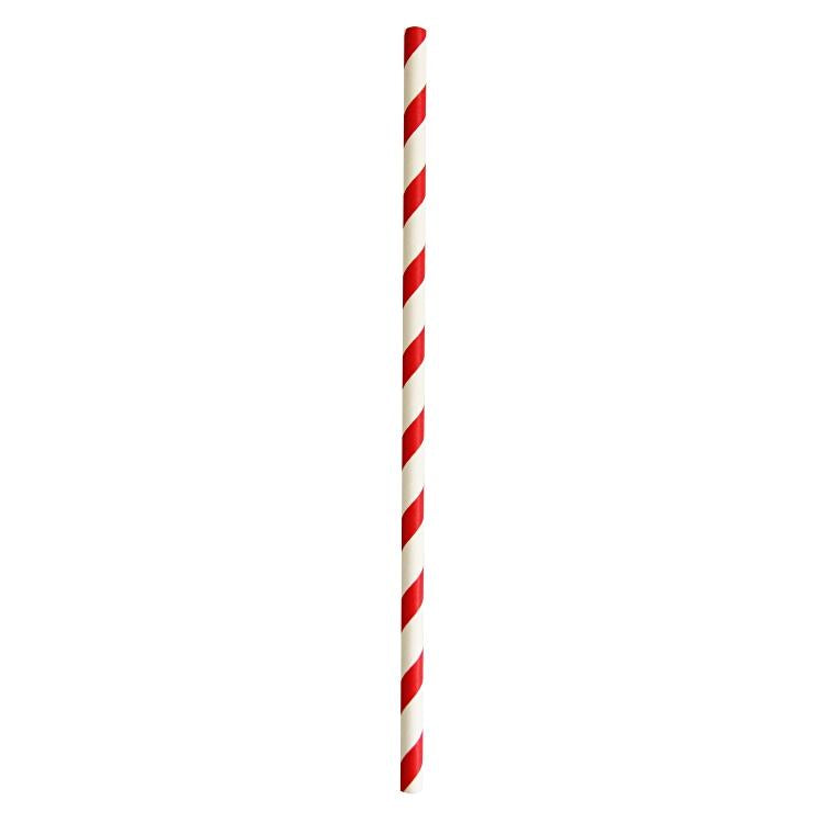 Papierstrohhalme, Ø 6 mm 21 cm – rot/weiss – 150 Stk.
