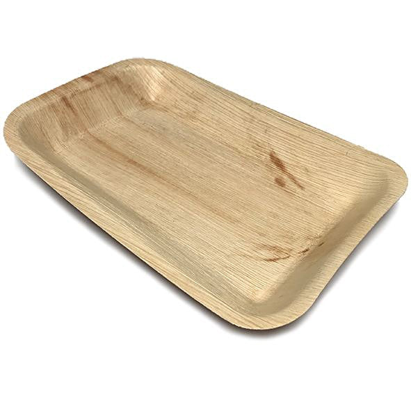 Palmblatt Teller, rechteckig – 24 × 16 cm – braun – 25 Stk.