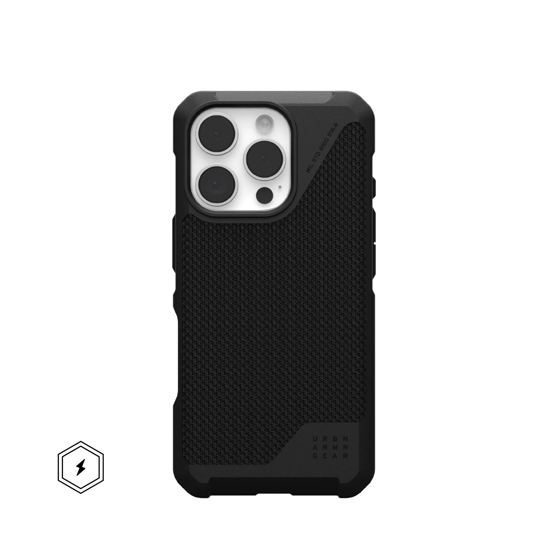 Urban Armor Gear UAG – Backcover Metropolis LT – für Apple iPhone 16 Pro – schwarz – Kevlar – MagSafe-kompatibel