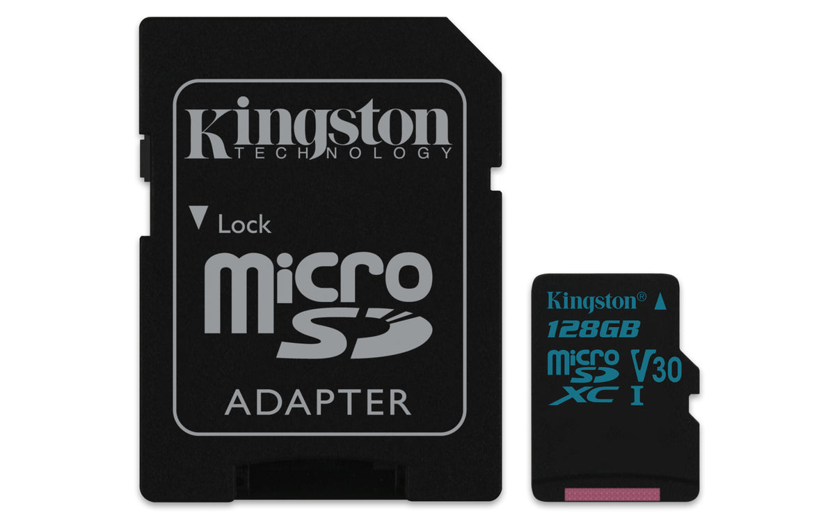Kingston Technology Kingston Canvas Go microSDXC 128 GB – UHS-I, Klasse 10, U3, V30, 90/45 MB/s, inkl. SD-Adapter