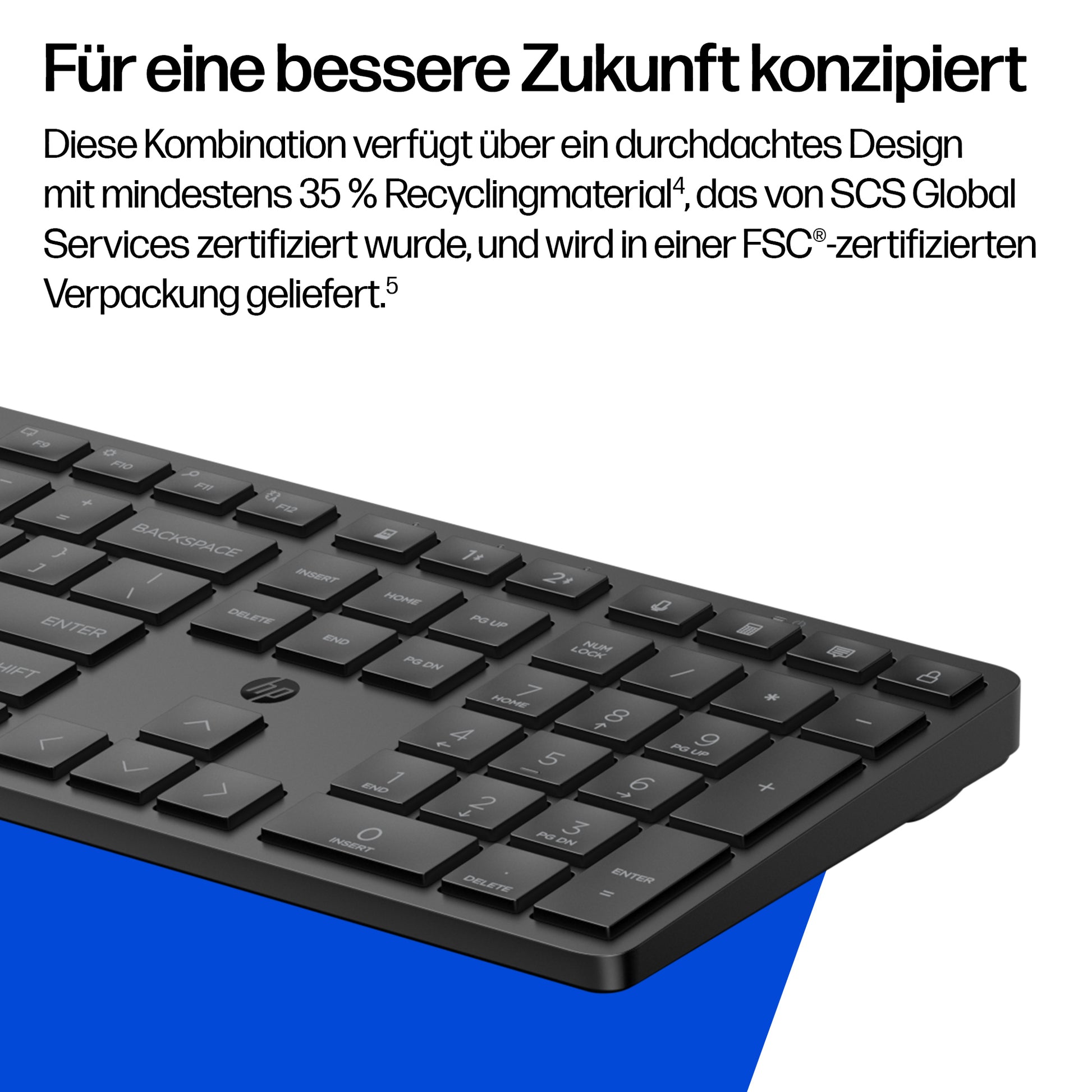 HP 495C – Tastatur- und Maus-Set – Bluetooth & 2,4 GHz (USB-A Empfänger) – Multi-Device – Weiss