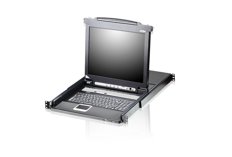 ATEN CL5708M – 17" Rack-LCD-Konsole – 1280 × 1024/75 Hz, 8-Port VGA KVM, Layout ES – 1U