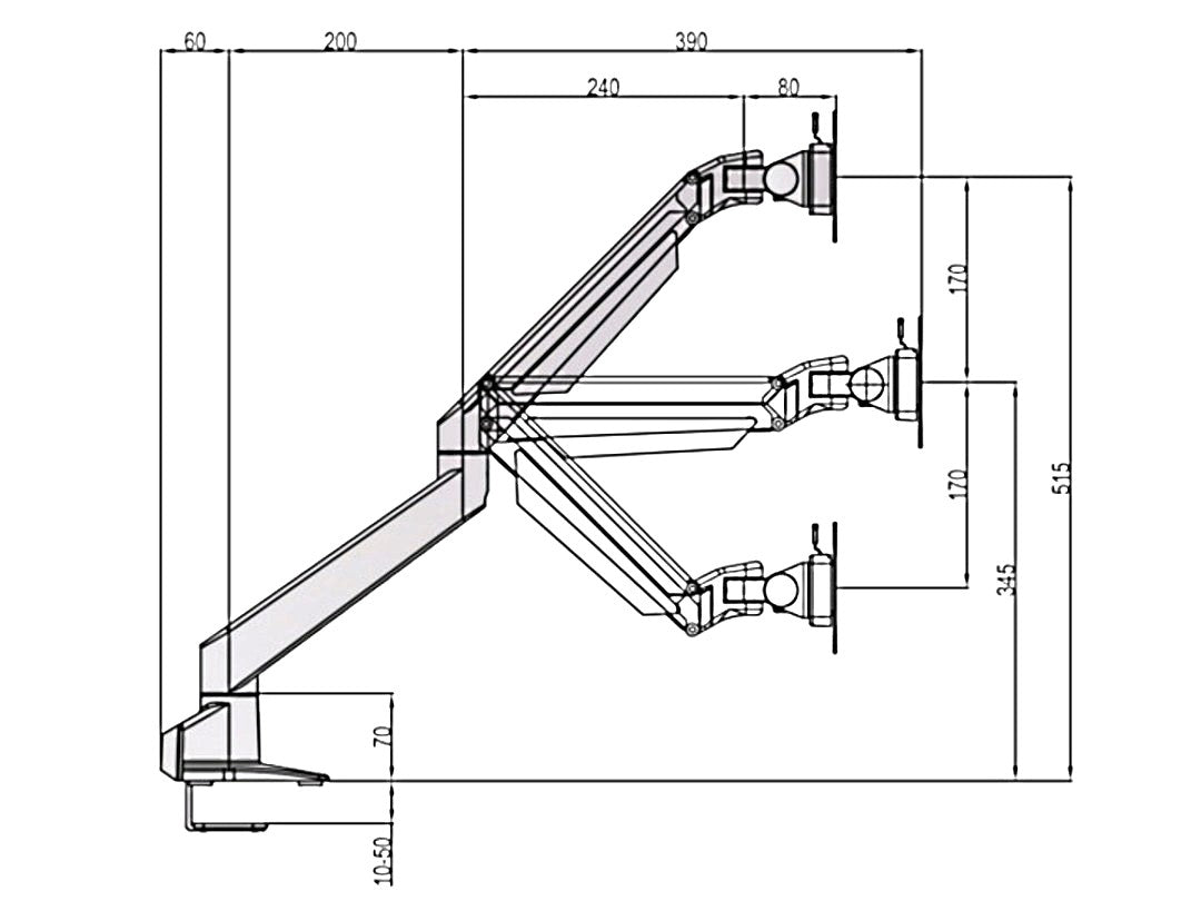 Multibrackets MB Duo Crossbar 32/6379 – Tischhalterung, Dual, Standfuss, bis 28", VESA 75 × 75 mm, 7 kg