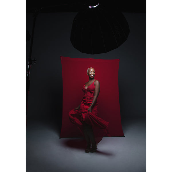 Westcott X-Drop Pro Hintergrundstoff 2134 × 1524 mm – Polyester, knitterresistent – Rot – mit Tragetasche
