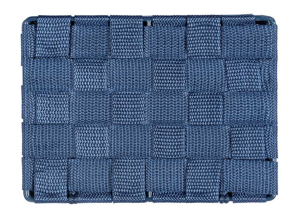 WENKO Aufbewahrungsbox Adria – 19×14×10 cm, Metall/Polypropylen (PP), mit Deckel, Dunkelblau