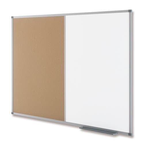 Nobo Kombiboard – Whiteboard/Kork, magnetisch – 90 × 60 cm, 1 Stk. – weiss/beige, Alurahmen