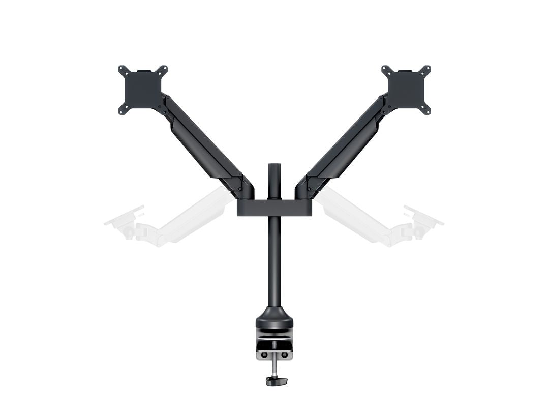 Multibrackets Gasliftarm HD 2593 – Monitorarm, Dual, Tischklemme, bis 32", VESA 100 × 100 mm, 21 kg, schwarz