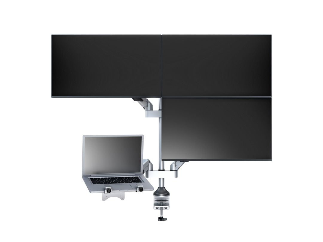 Multibrackets 7228 – Tischhalterung, Quad, Standfuss, bis 32", VESA 75 × 75 mm, 10 kg, neigbar, silber
