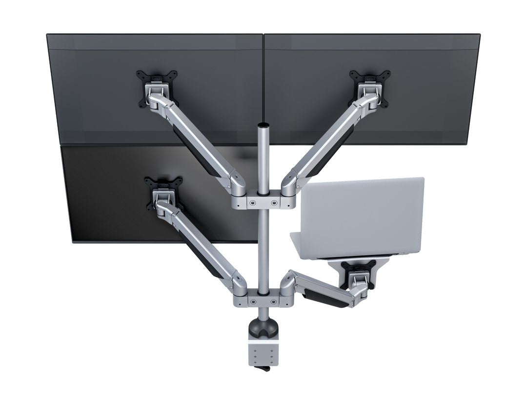 Multibrackets 7228 – Tischhalterung, Quad, Standfuss, bis 32", VESA 75 × 75 mm, 10 kg, neigbar, silber