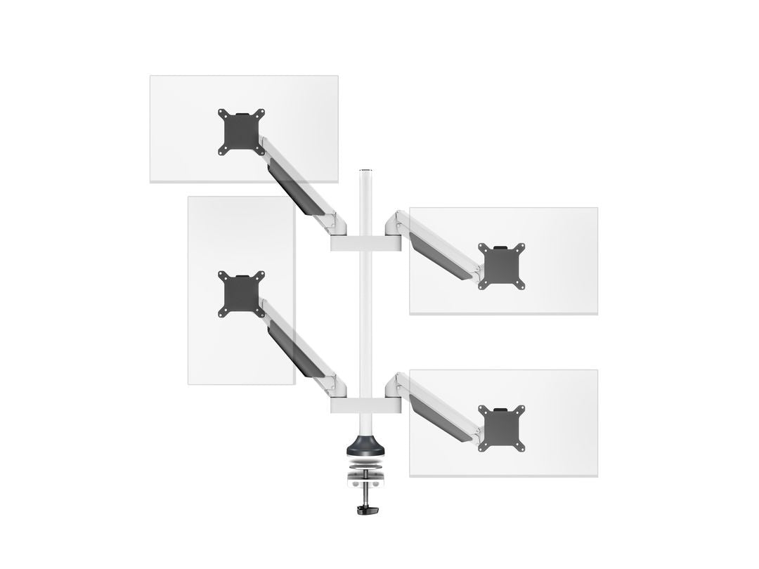 Multibrackets 7228 – Tischhalterung, Quad, Standfuss, bis 32", VESA 75 × 75 mm, 10 kg, neigbar, silber