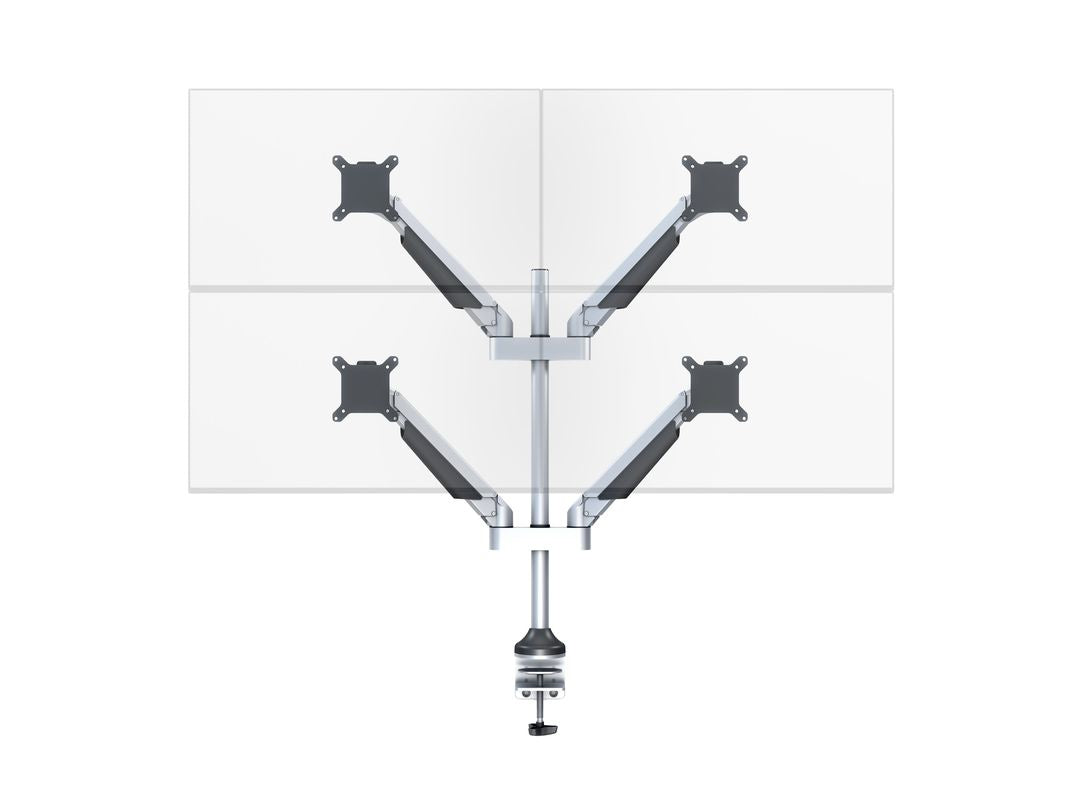 Multibrackets 7228 – Tischhalterung, Quad, Standfuss, bis 32", VESA 75 × 75 mm, 10 kg, neigbar, silber