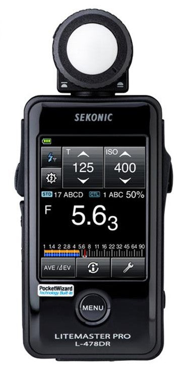 Sekonic Litemaster Pro-478DR Lichtmesser – LCD 2,7" – Messwinkel 358° – AAA (2×) – für PocketWizard – Schwarz