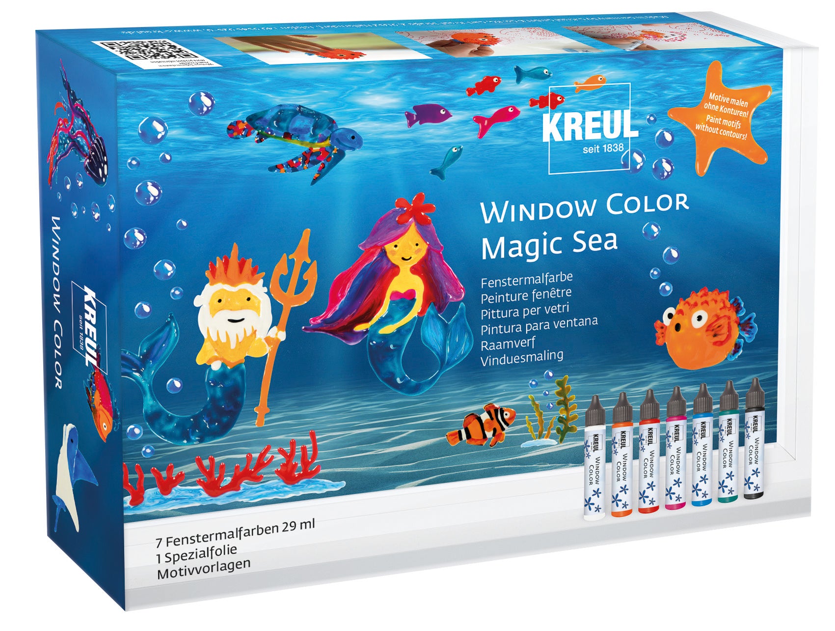 KREUL Window Color – Magic Sea – 7 × 29 ml – ab 6 Jahren
