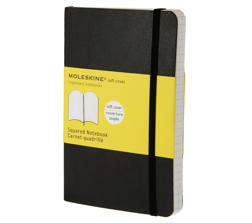 Moleskine Notizbuch, 90 × 140 mm, liniert, Leimbindung, Softcover, 192 Seiten, 70 g/m² – schwarz