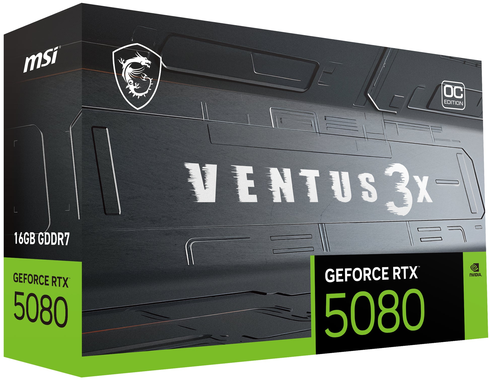 MSI RTX 5080 VENTUS 3X OC 16G – PCIe Grafikkarte – 3×DP, 1×HDMI, PCIe 5,0 x16, 360 W