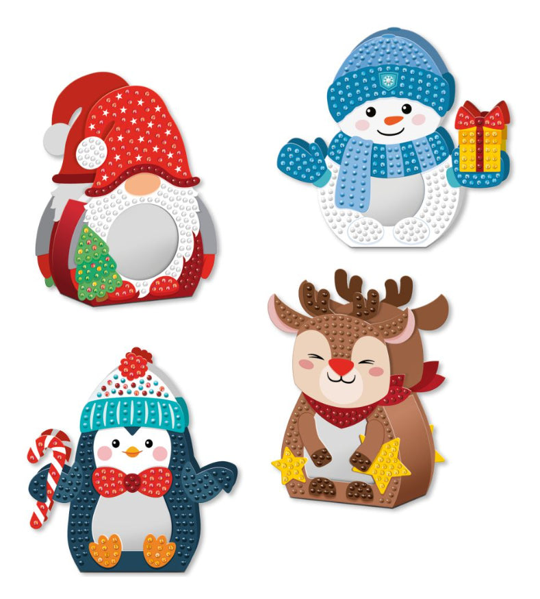 URSUS Deco-Lights – Diamond-Painting-Set – Winter – 4 Stück