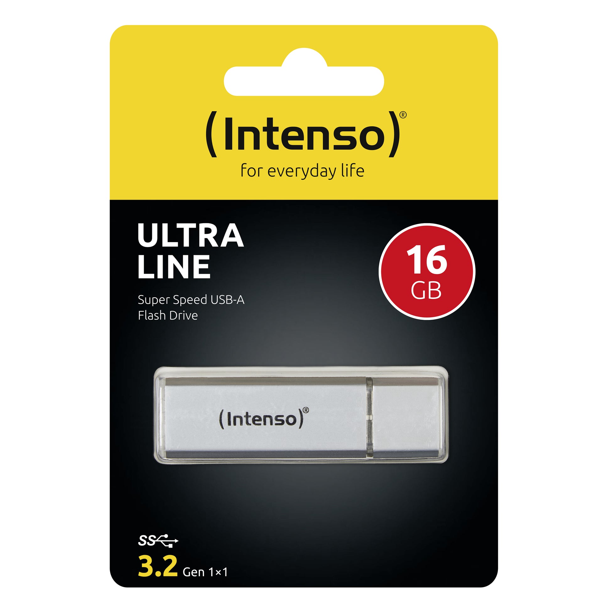 Intenso Ultra Line – 16 GB USB-Stick, USB 3.2 Gen 1 (USB Typ-A), 70 MB/s, Aluminium, Silber