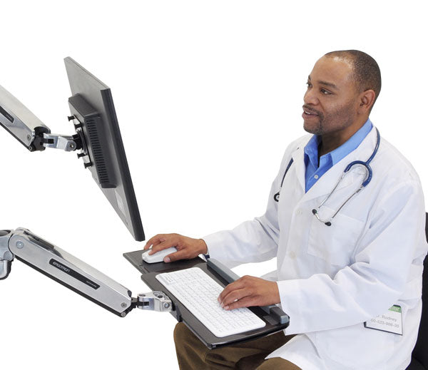Ergotron LX CPU HOLD MED – Zubehör: CPU-Halter, Medium – für LX SitStand Wandsystem, Silber