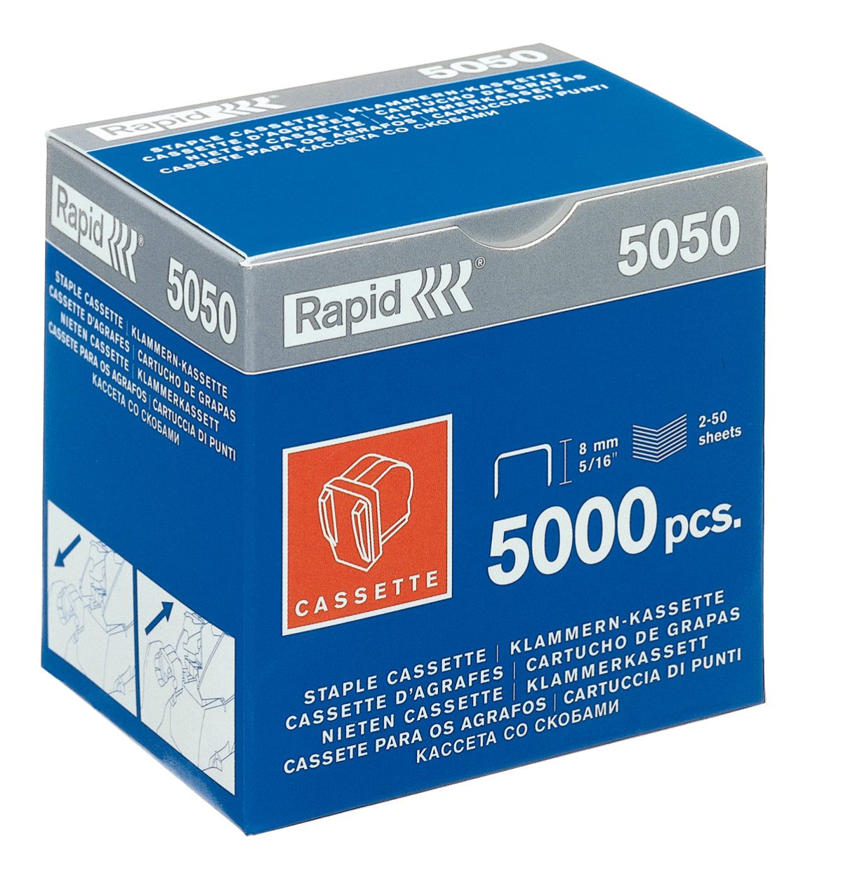 Rapid Heftklammern – 8 mm – Metall, silber – 5000 Stk.
