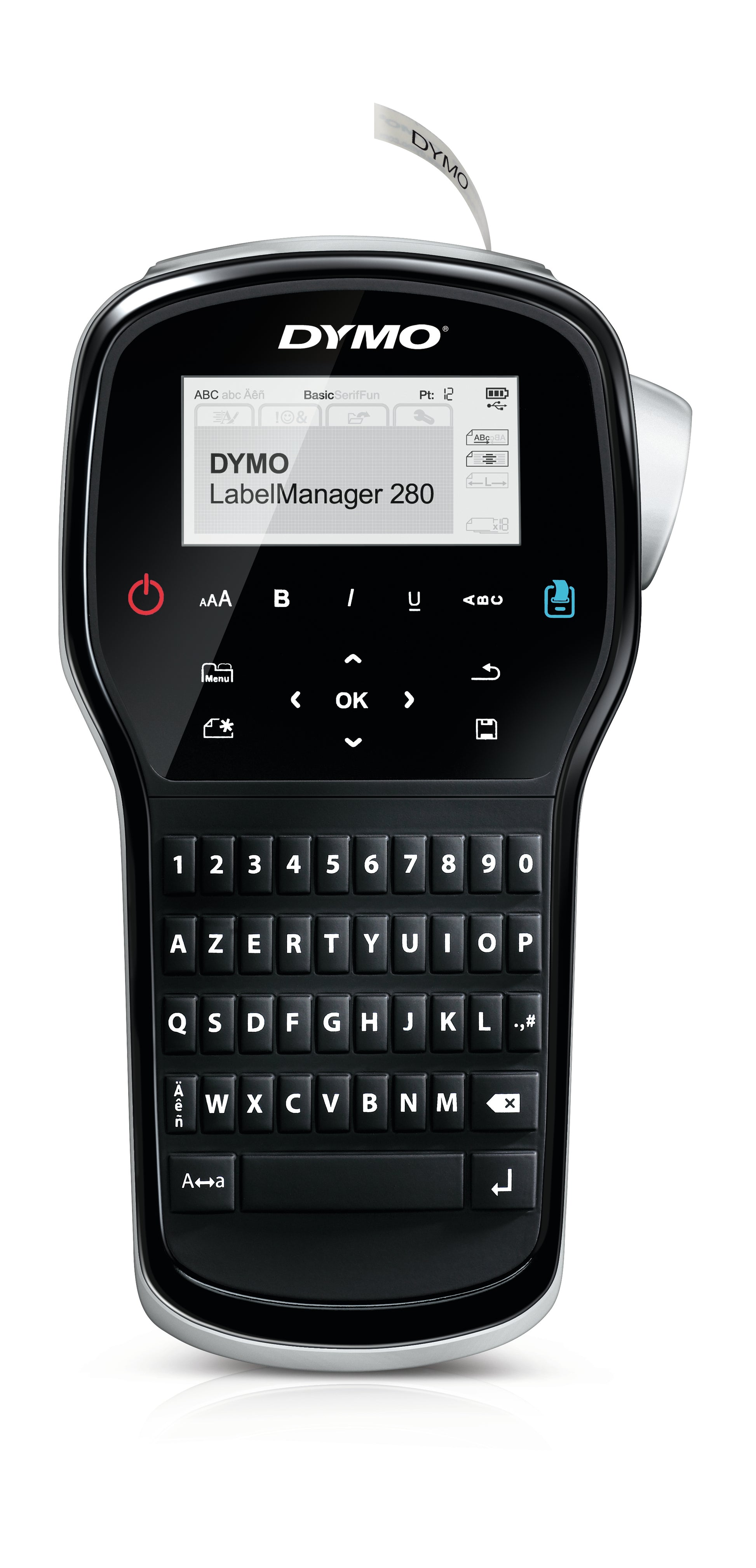 DYMO LabelManager 280 – Beschriftungsgerät, für Schriftbänder bis 12 mm, USB, Akku